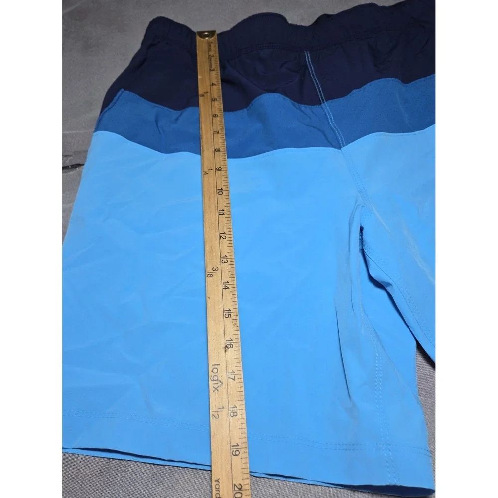 Speedo Swim Trunks Mens L Large Blue Board Shorts Swimwear Mesh Liner Pockets